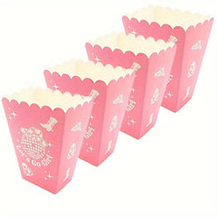 6pcs Pink Disco Cowgirl Movie Night Popcorn Bags
