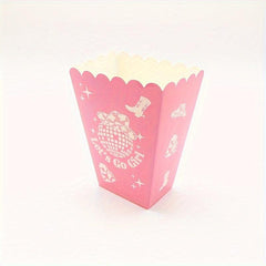 6pcs Pink Disco Cowgirl Movie Night Popcorn Bags