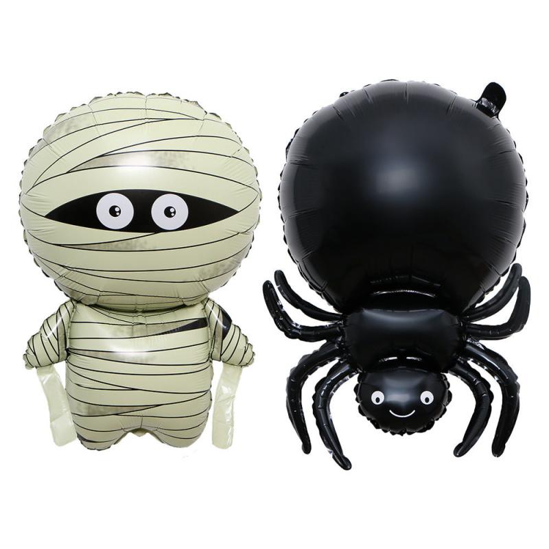 2pcs Mummy Balloons Spider Balloons Halloween Foil Mylar Balloon