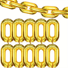 10pcs 40-64cm Foil Chain Balloons for 80s 90s Hip Hop Retro Parties