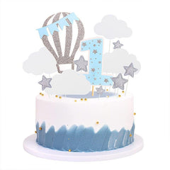 12pcs Hot Air Balloon Stars Clouds Birthday Party Decor
