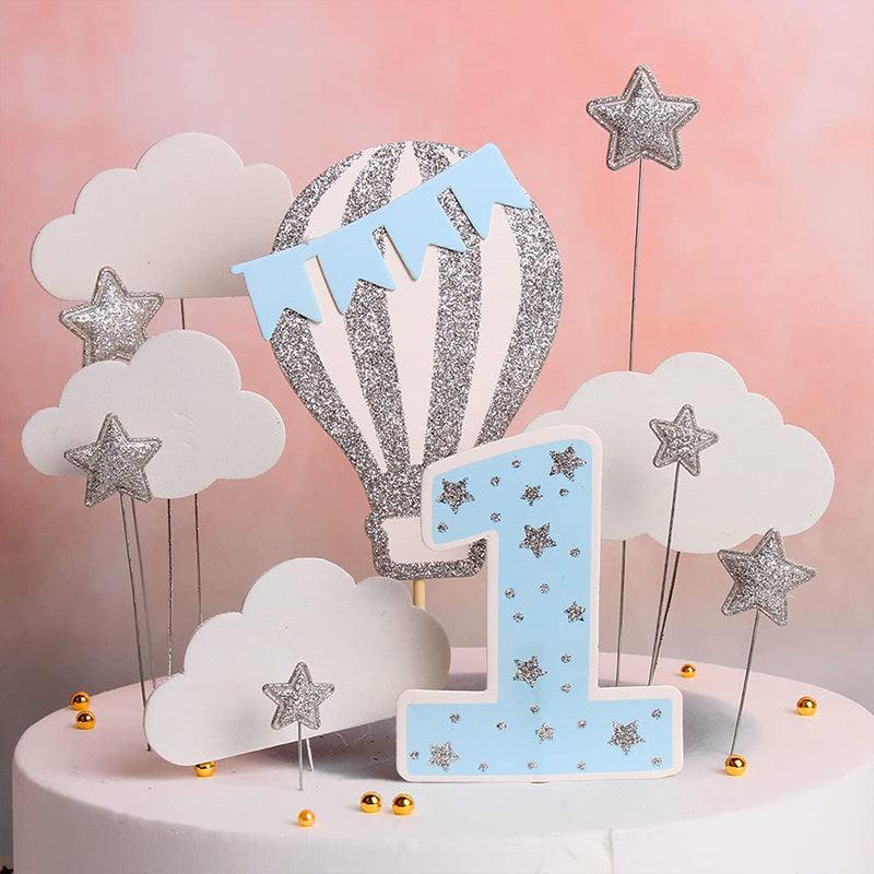 12pcs Hot Air Balloon Stars Clouds Birthday Party Decor