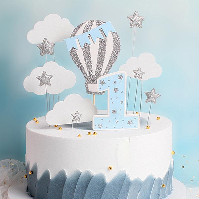 12pcs Hot Air Balloon Stars Clouds Birthday Party Decor