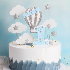 12pcs Hot Air Balloon Stars Clouds Birthday Party Decor