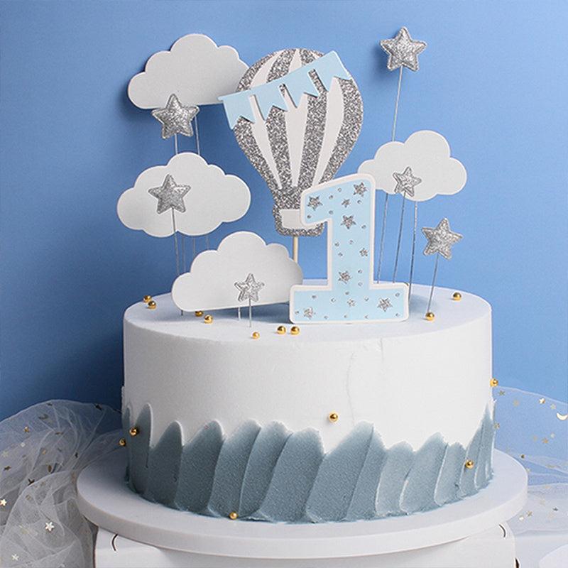 12pcs Hot Air Balloon Stars Clouds Birthday Party Decor