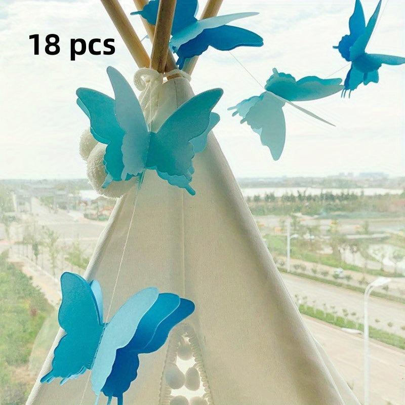 Butterfly Paper Drawstring 18pcs Birthday Party Decoration Tassel Balloon
