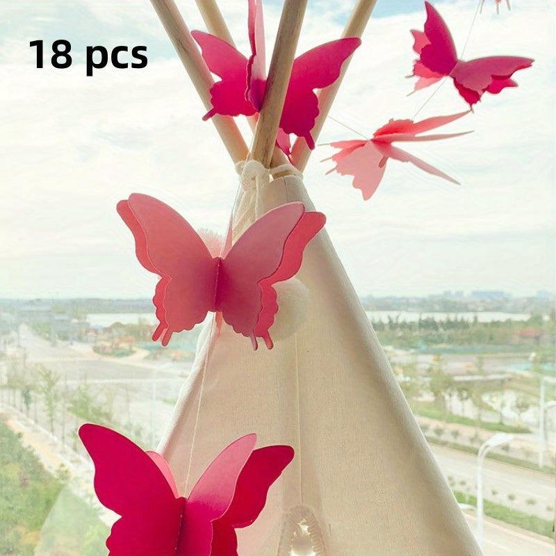 Butterfly Paper Drawstring 18pcs Birthday Party Decoration Tassel Balloon