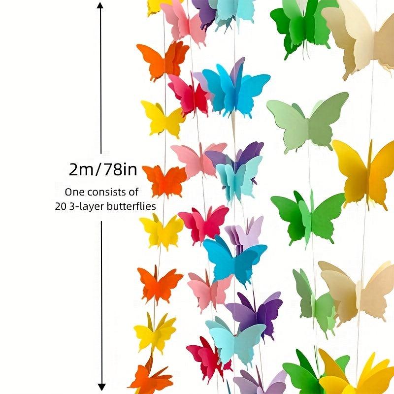 Butterfly Paper Drawstring 18pcs Birthday Party Decoration Tassel Balloon