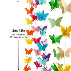 Butterfly Paper Drawstring 18pcs Birthday Party Decoration Tassel Balloon