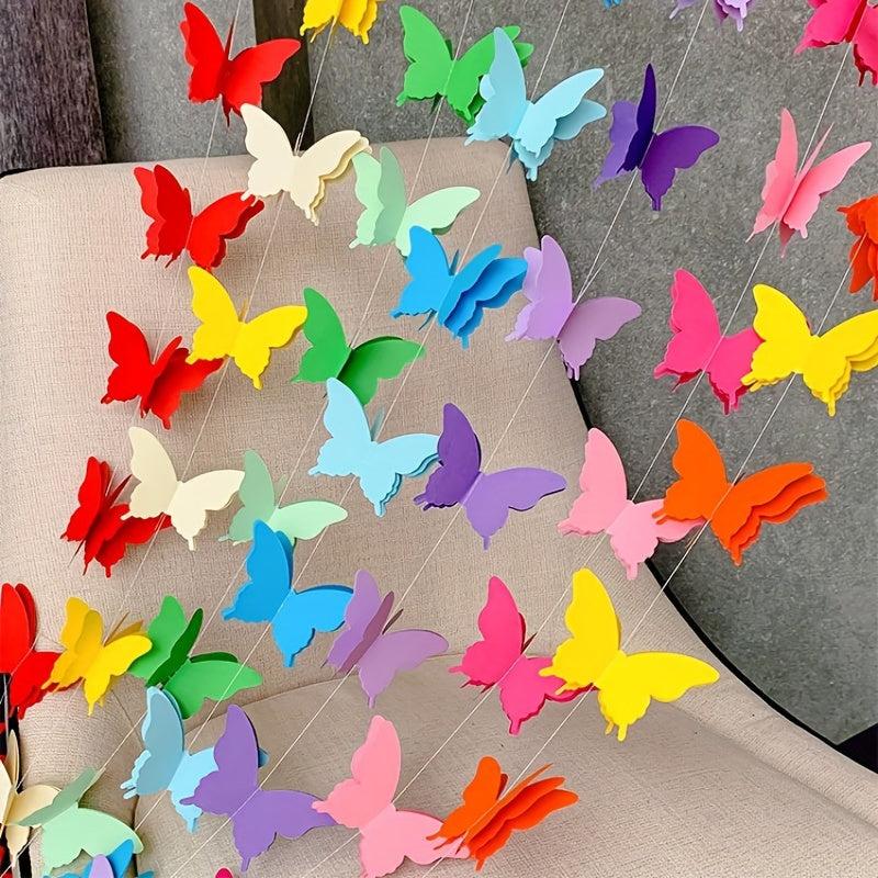 Butterfly Paper Drawstring 18pcs Birthday Party Decoration Tassel Balloon