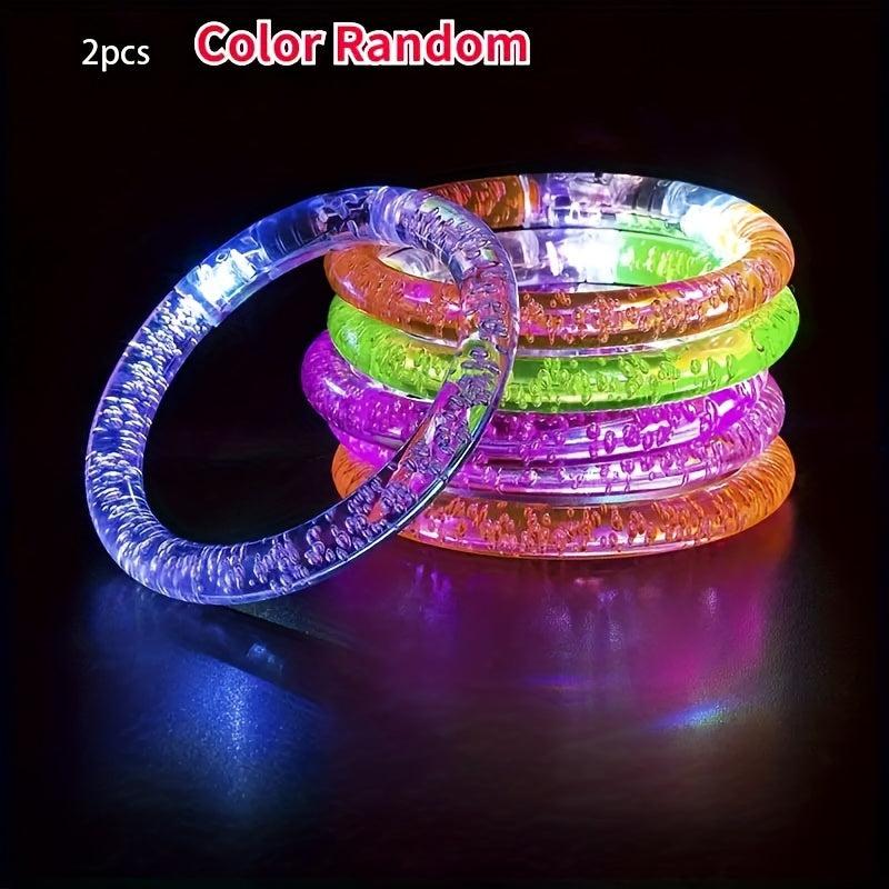 LED Glitter Bubble Bangle Bracelet Acrylic Toy Halloween Bar Props