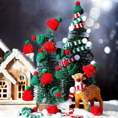 Mini Christmas Knit Hat and Scarf Set - Santa Knit Hat Scarf