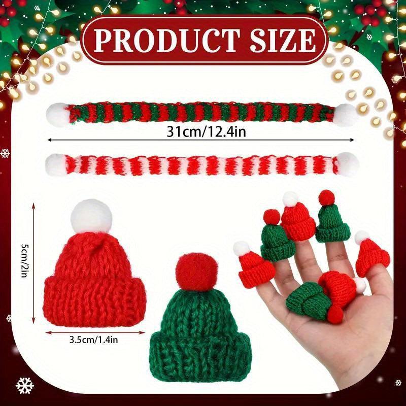 Mini Christmas Knit Hat and Scarf Set - Santa Knit Hat Scarf