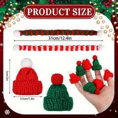 Mini Christmas Knit Hat and Scarf Set - Santa Knit Hat Scarf