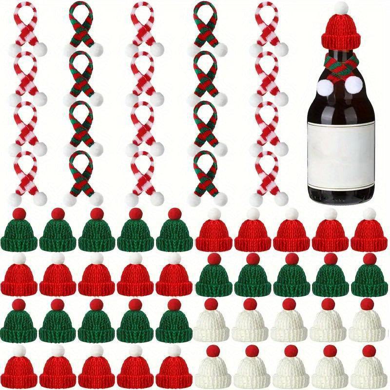 Mini Christmas Knit Hat and Scarf Set - Santa Knit Hat Scarf