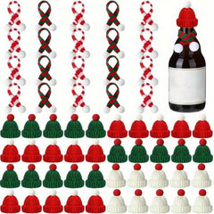 Mini Christmas Knit Hat and Scarf Set - Santa Knit Hat Scarf