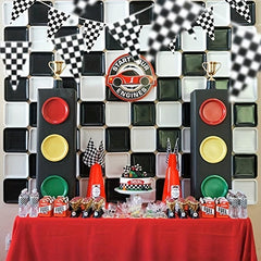 Racing Banner Set - Checkered Banner for NASCAR Racing Party - 299 72 cm