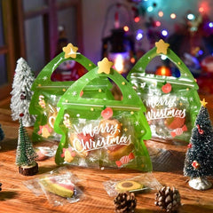 25pcs Christmas Gift Bag Candy Chocolate Cookie Biscuit Packing Tree Zipper Bags