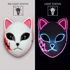 LED Light Up Cat Face Halloween Party Mask