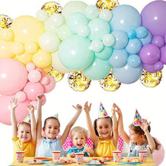 112pcs Pastel Balloon Garland Kit Magical Rainbow Balloon