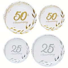 16pcs 25th & 50th Anniversary Party Supplies Decorations & Tableware