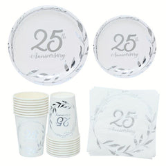 16pcs 25th & 50th Anniversary Party Supplies Decorations & Tableware