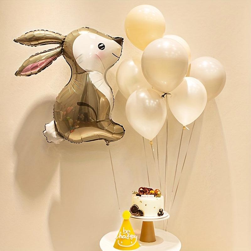 Silvery Rabbit Balloon Jungle for Easter Bunny Decoration
