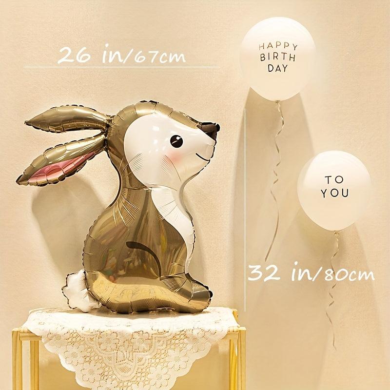 Silvery Rabbit Balloon Jungle for Easter Bunny Decoration