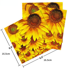 20pcs Yellow Sunflower Autumn Thanksgiving Colorful Napkins
