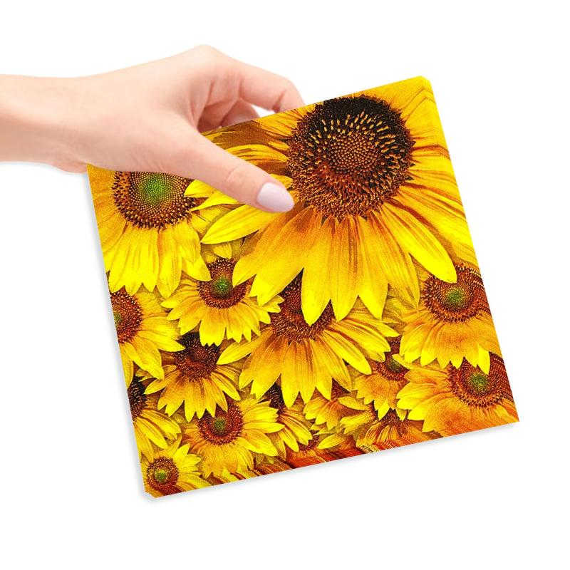20pcs Yellow Sunflower Autumn Thanksgiving Colorful Napkins