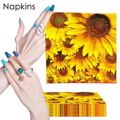 20pcs Yellow Sunflower Autumn Thanksgiving Colorful Napkins