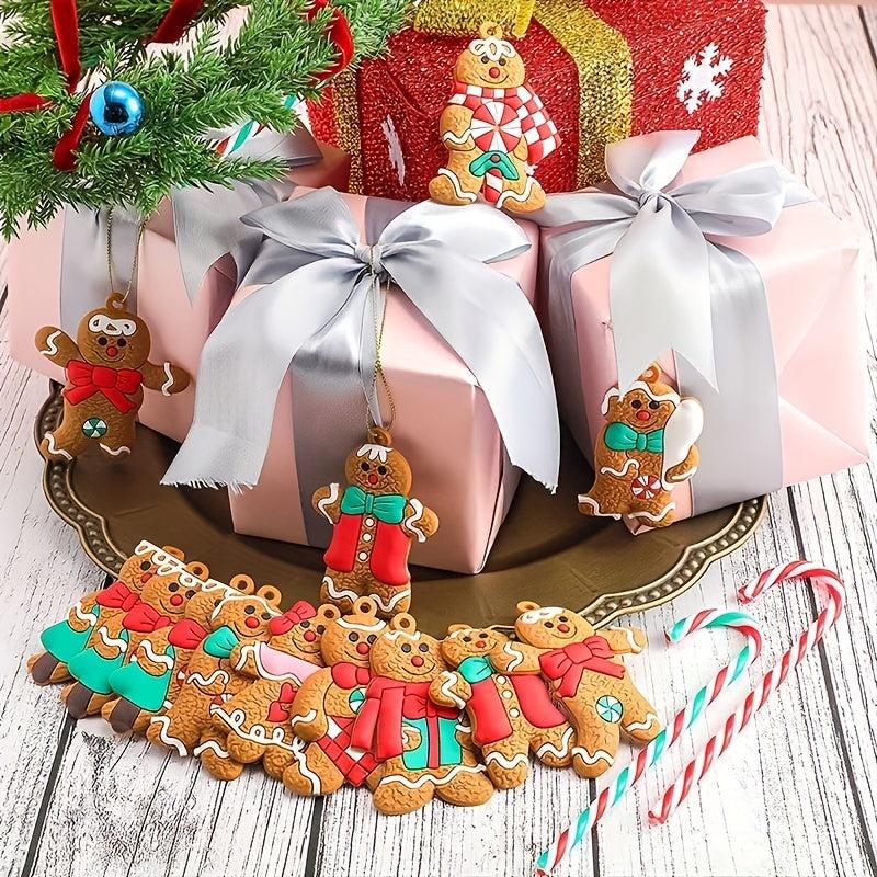 12pcs Gingerbread Man Ornament Christmas Tree Decoration