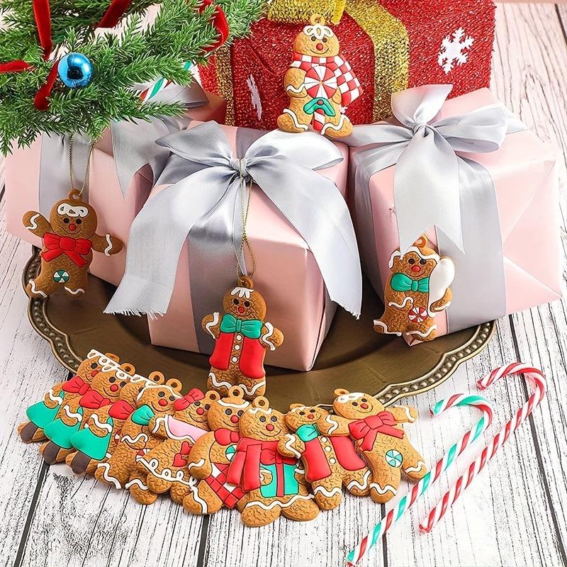 12pcs Gingerbread Man Ornament Christmas Tree Decoration