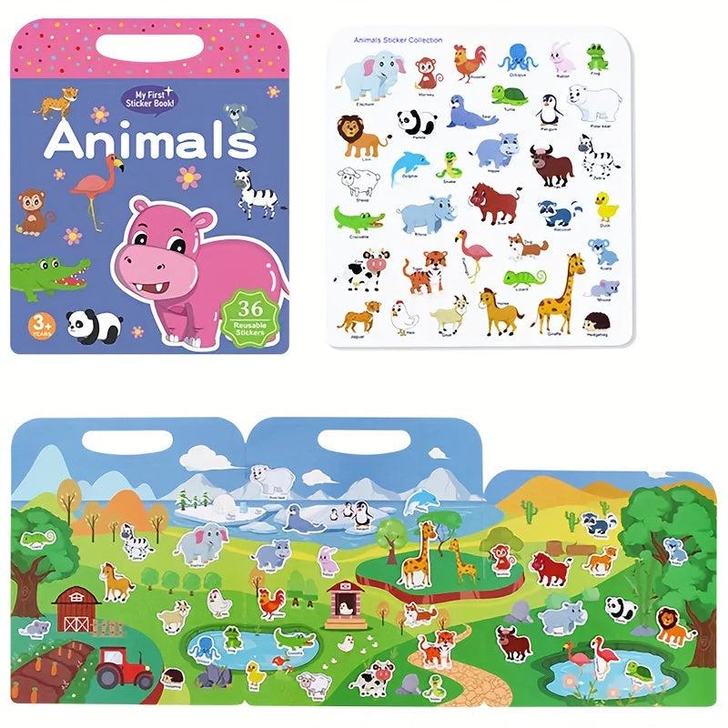 Jelly Stickers Puzzle Book Washable Reusable Fun Sticker Set