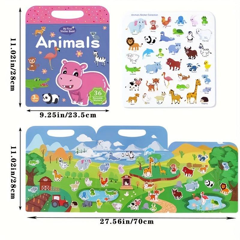 Jelly Stickers Puzzle Book Washable Reusable Fun Sticker Set