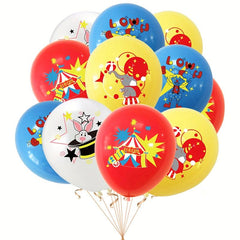 35pcs Circus Birthday Decoration Set Animal Balloons Pull Flag Cake Flags