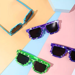 3pcs Gamer Sunglasses Pixel Glasses Theme Party Favors
