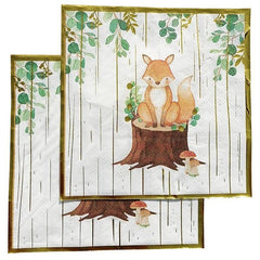 20pcs Fox Bronzing Napkin for Holiday Birthday Party Use