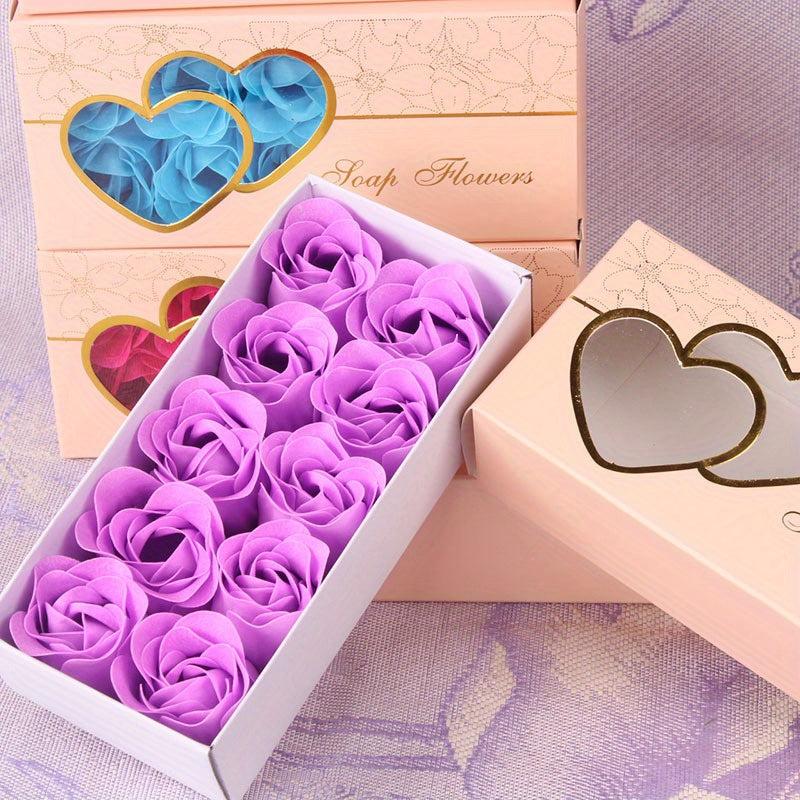 10pcs Double Heart Rose Soap Flower Wedding Activities