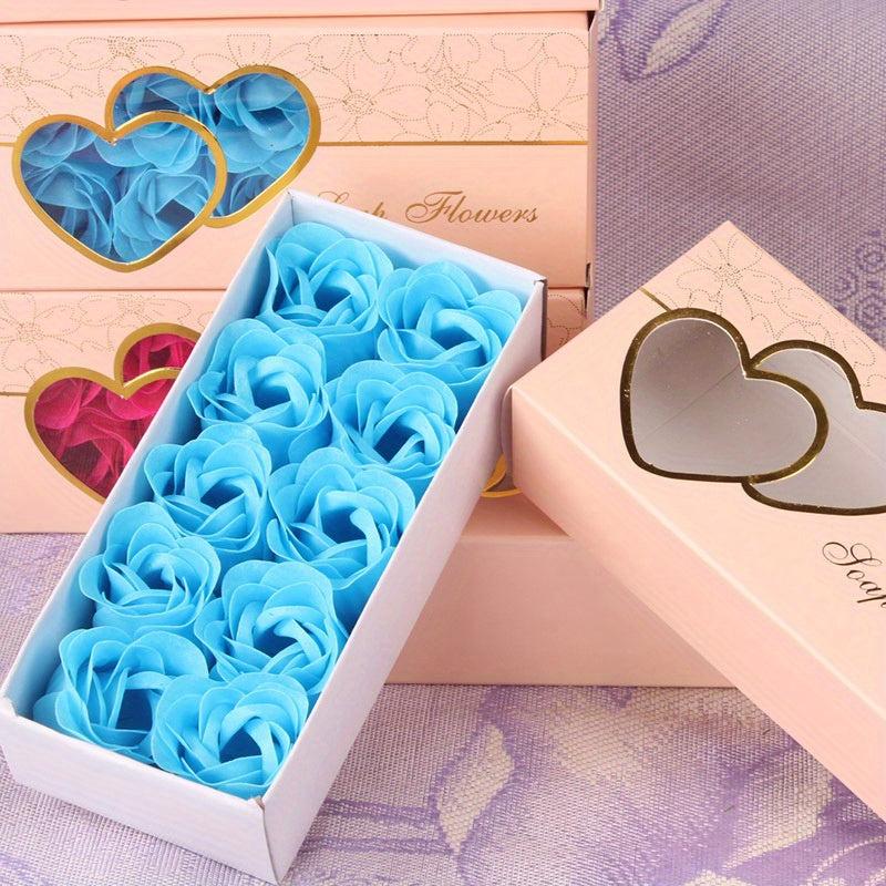 10pcs Double Heart Rose Soap Flower Wedding Activities