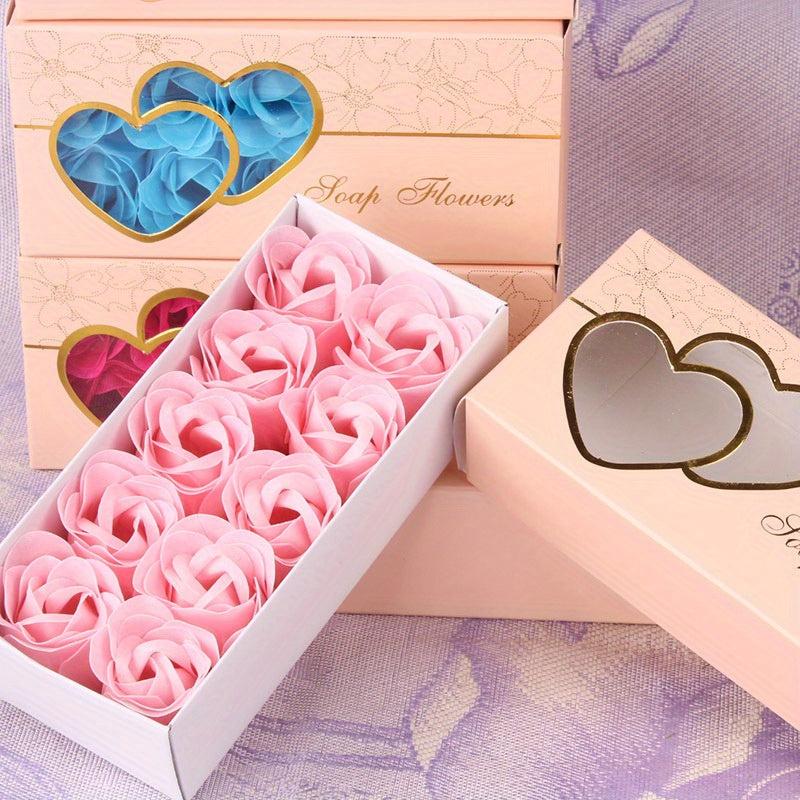 10pcs Double Heart Rose Soap Flower Wedding Activities