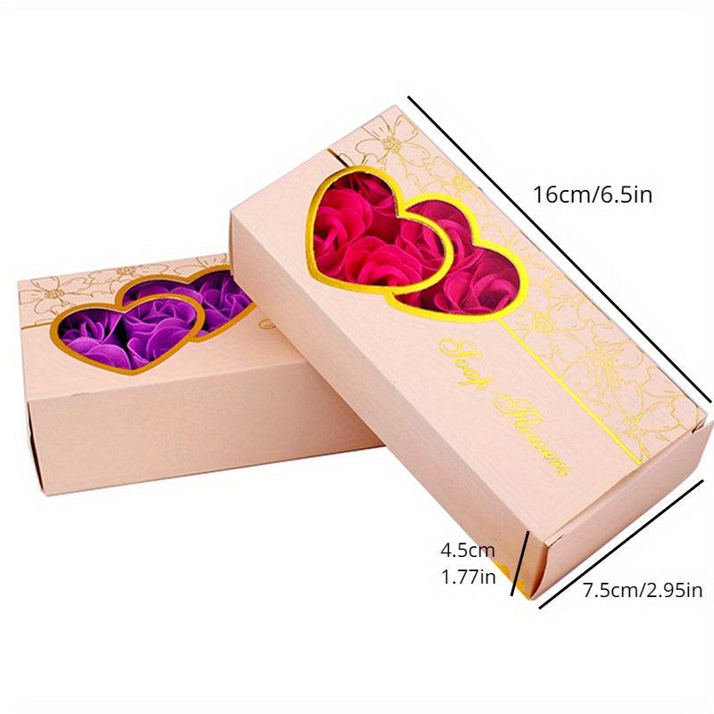 10pcs Double Heart Rose Soap Flower Wedding Activities