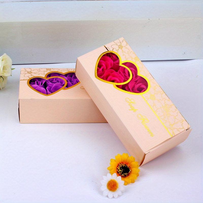 10pcs Double Heart Rose Soap Flower Wedding Activities