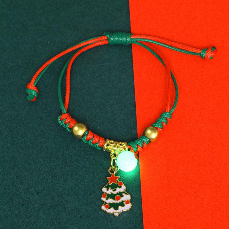 Glow Bracelet Woven Bracelet Couples Friends Hand Ornaments Tree Snowman