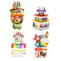 Large 3 Layer Cake Candle Balloons Birthday Party Decoration