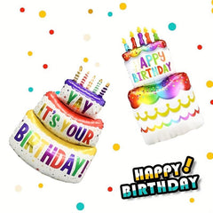 Large 3 Layer Cake Candle Balloons Birthday Party Decoration