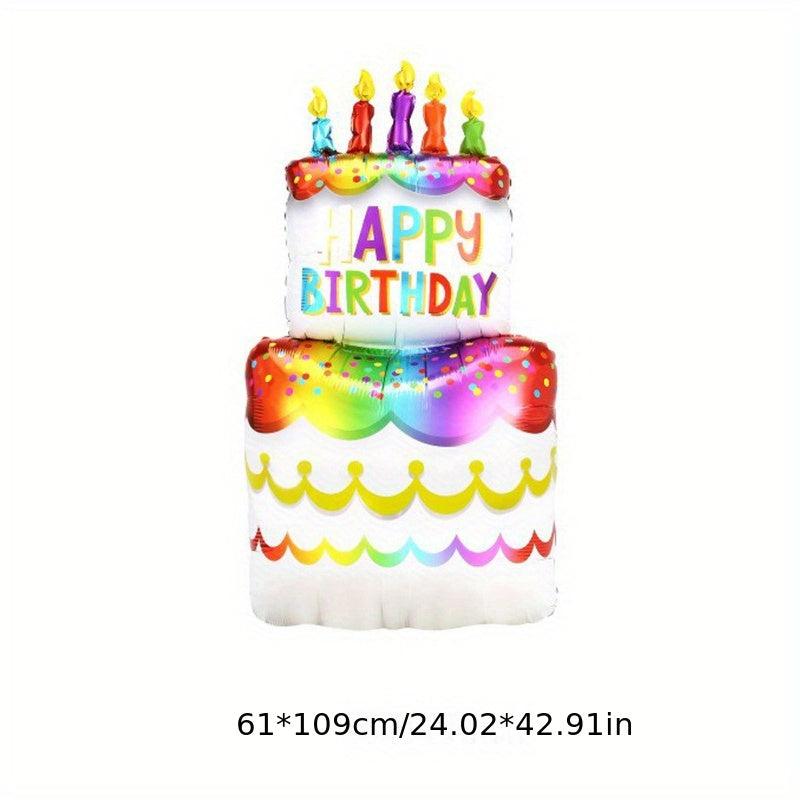 Large 3 Layer Cake Candle Balloons Birthday Party Decoration