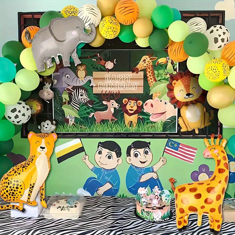 4pcs Jungle Safari Animals Balloons Set Forest Theme Party Decoration