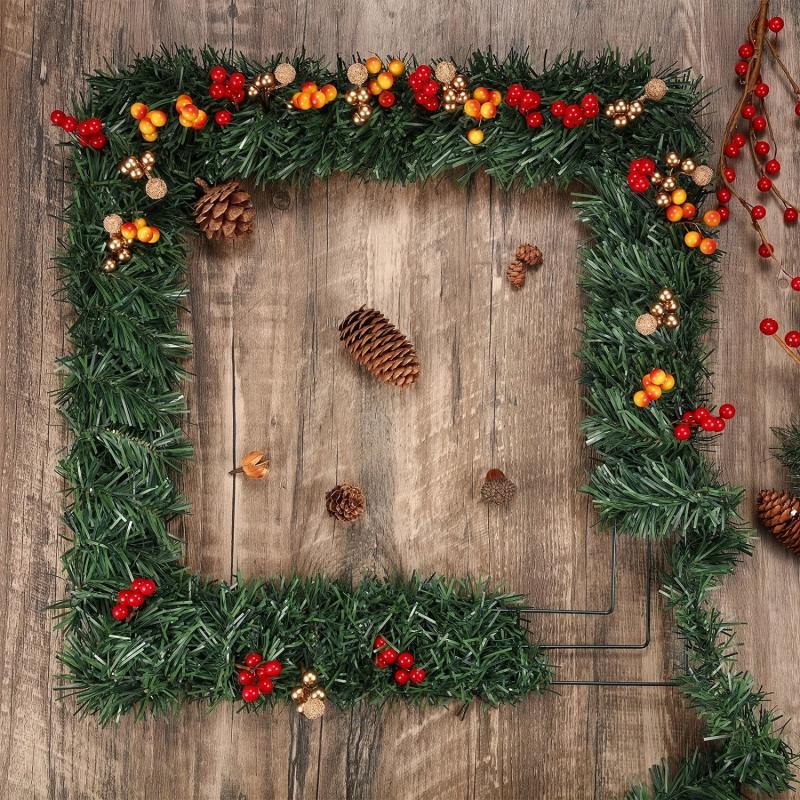 Metal Wire Garland Frame Hook Christmas Holiday Hanging Ring Decor