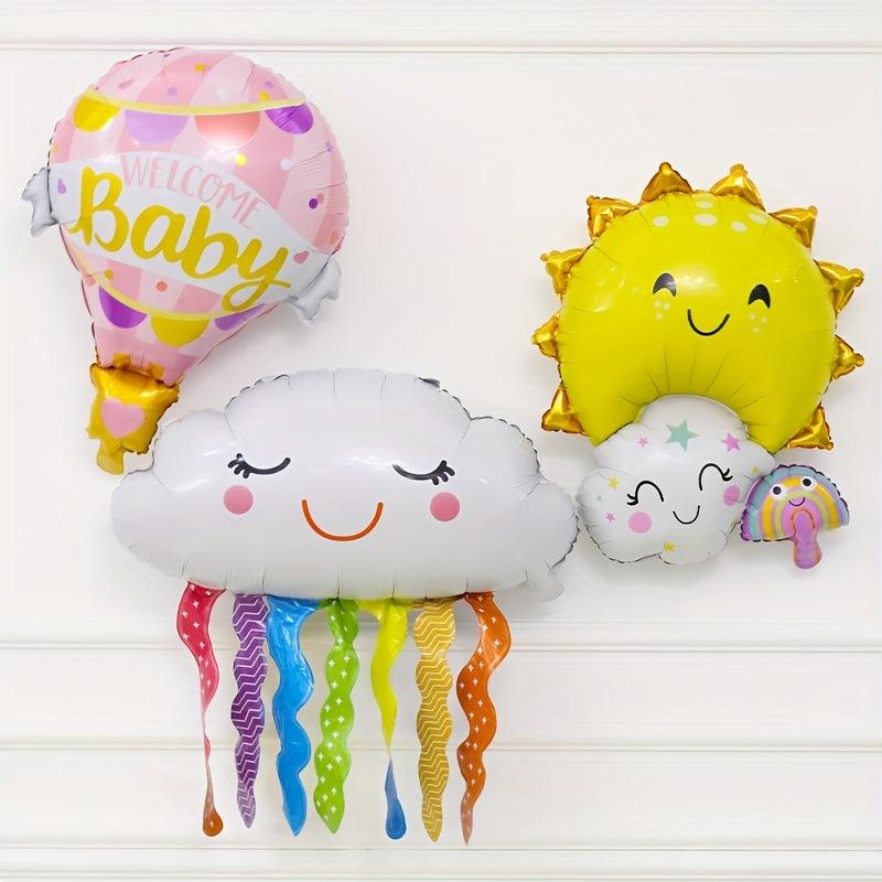 Rainbow Cloud Tassel Balloon Birthday Party Decor